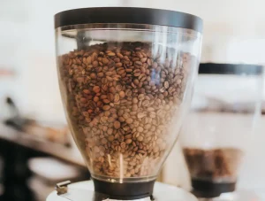 Coffee maker with different colored coffee beans