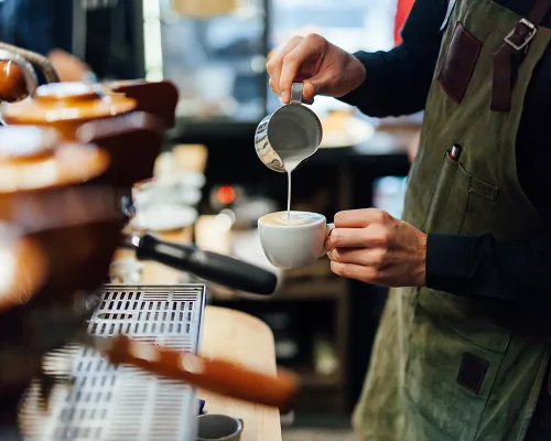 Barista making cappuccino